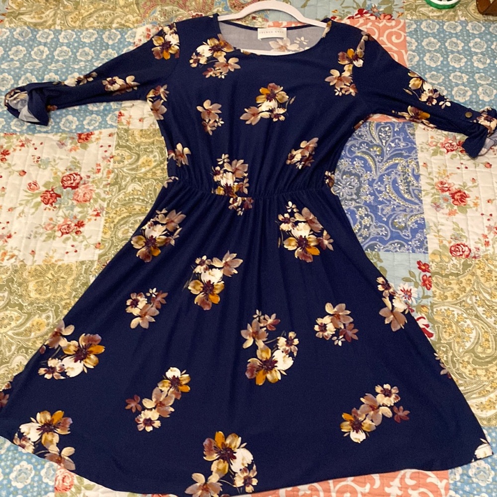 Navy floral dress